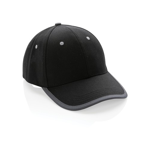 Impact AWARE™ 6 panel 280gr recycled katoen cap met bies Impact AWARE™ 6 panel 280gr recycled katoen cap met bies