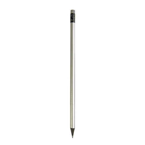 Crayon en bois avec mine en graphite, à section cylindrique, avec caoutchouc noire (trempé