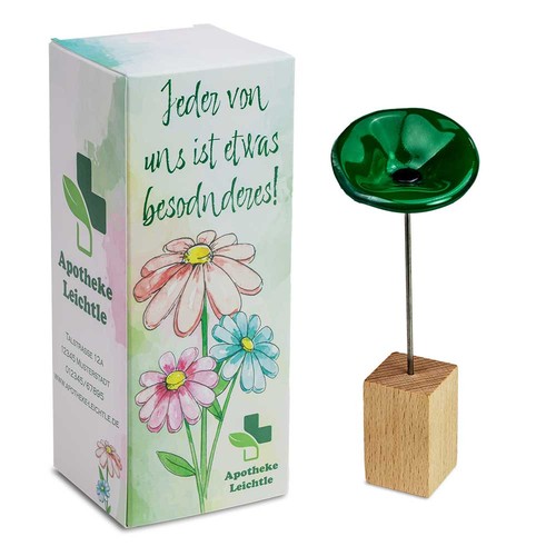 Handgemaakte glazen bloem - Pasen - groen