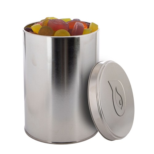 Large tin 1,3 liter with embossing