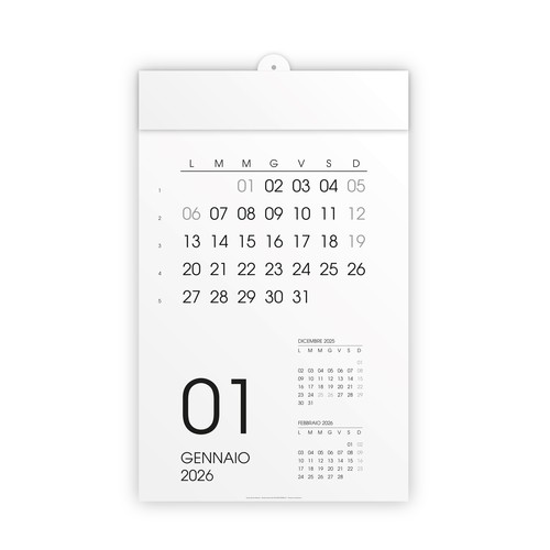 2026 Monthly Wall Calendar, 12 months, on white cardstock, heat-sealed 2026 Monthly Wall Calendar, 12 months, on white cardstock, heat-sealed