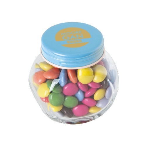 Kleine glazen pot choco carletties