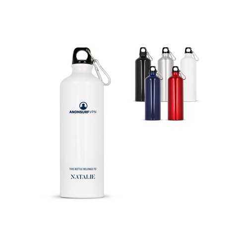 Bouteille d’eau en aluminium avec mousqueton 750ml Bouteille d’eau en aluminium avec mousqueton 750ml