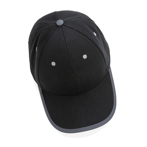 Impact AWARE™ 6 panel 280gr recycled katoen cap met bies Impact AWARE™ 6 panel 280gr recycled katoen cap met bies