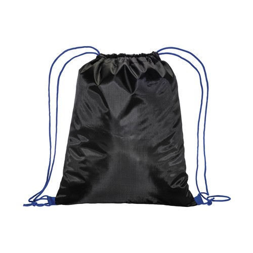 210T black polyester backpack with choke closure and colored cords 210T black polyester backpack with choke closure and colored cords