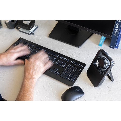 Aervina RCS recycled plastic re-chargeable desk fan