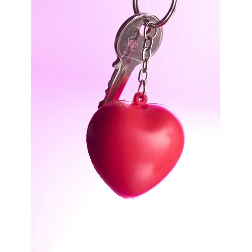 Antistress cuore con portachiavi, in PU Lilou