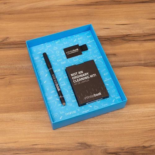 STARTER KIT INFINITEBOOK A5 PLANNER TEXTURE. Kit comprising "Infinitebook" with hard cover, 1 cleaning kit, 1 marker and 1 ballpoint holder STARTER KIT INFINITEBOOK A5 PLANNER TEXTURE. Kit comprising "Infinitebook" with hard cover, 1 cleaning kit, 1 marker and 1 ballpoint holder