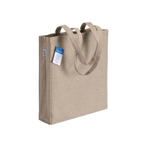 280 g/m2 recycled cotton carbon neutral shopping bag, long handles and gusset