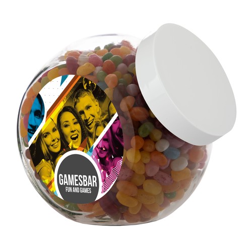 Bocal en verre de 2 litres, rempli de bonbons Bocal en verre de 2 litres, rempli de bonbons