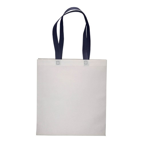 Bolsa de tejido sin tejer termosoldado (80 g/m2), asas largas y fuelle Bolsa de tejido sin tejer termosoldado (80 g/m2), asas largas y fuelle