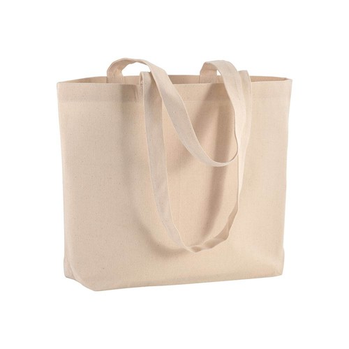 120 g/m2 cotton shopping bag, long handles and bottom gusset