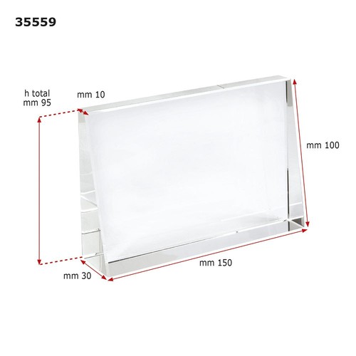 GLASS TROPHY TRANSPARENT 150X30X100