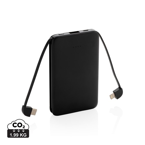 5.000 mAh Powerbank mit integriertem Kabel 5.000 mAh Powerbank mit integriertem Kabel