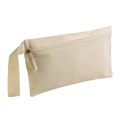 Cotton document holder with zip closure and practical handle Cotton document holder with zip closure and practical handle