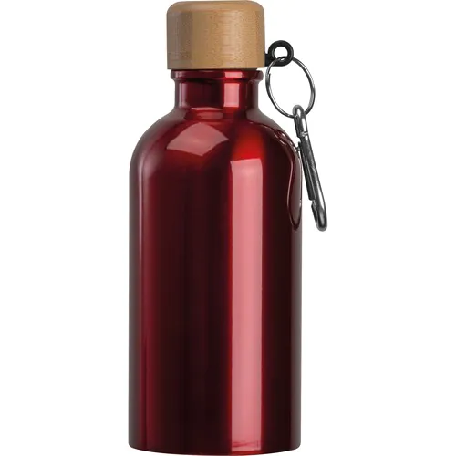 Stainless steel drinking bottle with carabiner, 400ml