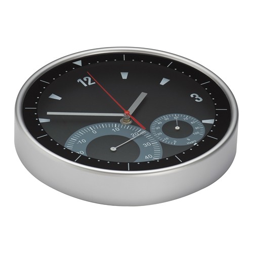 Wandklok met thermo-en hygrometer Wandklok met thermo-en hygrometer