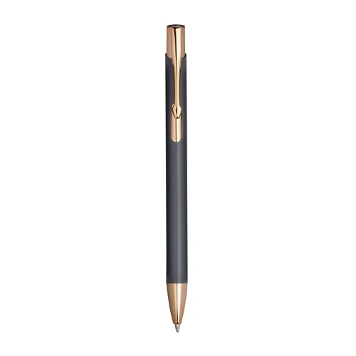 Aluminium snap pen with rose gold metal details Aluminium snap pen with rose gold metal details