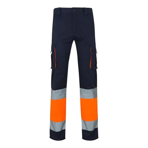 VL ZEUS LARGE. Two-tone, multi-pocket stretch trousers (240g/m²), in cotton (46%), EME (38%) and polyester (16%)