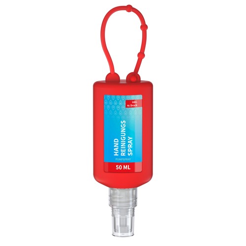 Hand Cleansing Spray, 50 ml Bumper (red), Body Label