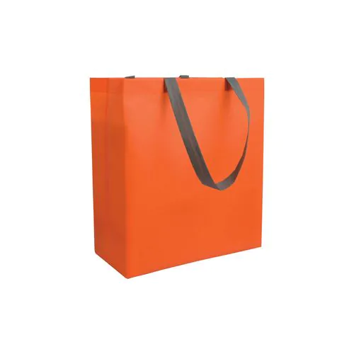 Shopper con soffietto in TNT laminato 100 g/m2 termosaldato, manici corti