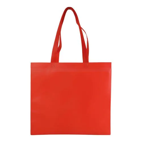 Shopper en TNT laminé, anses longues et soufflet Shopper en TNT laminé, anses longues et soufflet