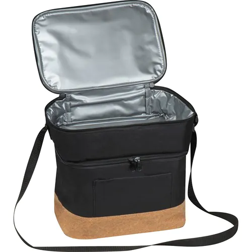 Bolsa nevera de RPET con compartimento extra y fondo de corcho