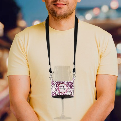 GRAND PORTE-GOBELET EN RPET PERSONNALISABLE AVEC LONGE