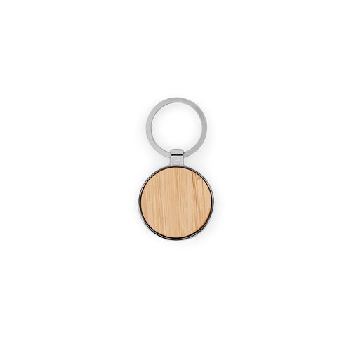 GASTON ROUND. Porte-clés rond en zinc et bambou GASTON ROUND. Porte-clés rond en zinc et bambou