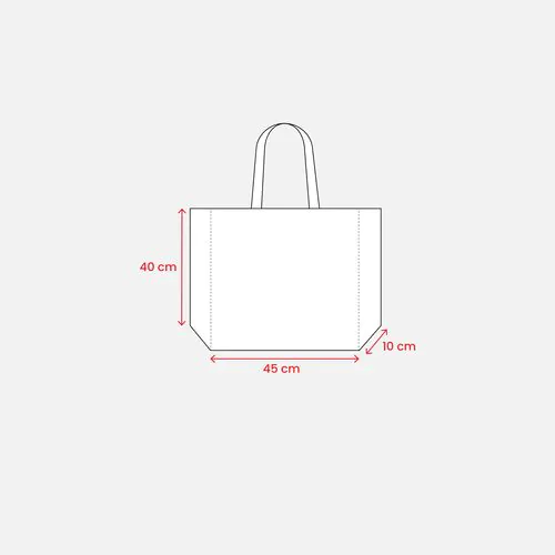 Shopper avec soufflet en PP laminé 120g/m2, anses longues en ruban
