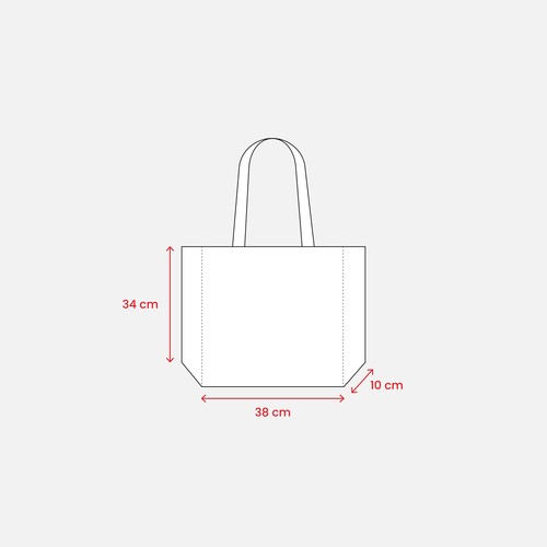 Bolsa de tejido sin tejer termosoldado, asas largas y fuelle