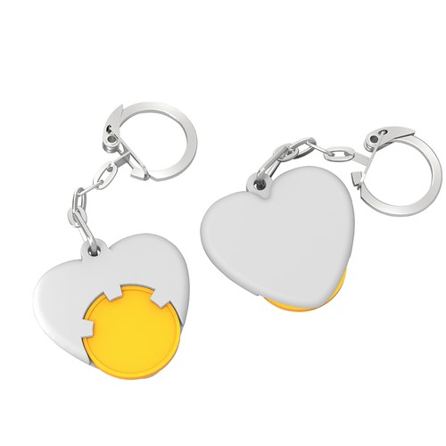 Chip holder with 1€ chip "heart" Chip holder with 1€ chip "heart"