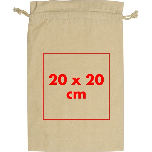 Large drawstring bag made from recycled cotton Large drawstring bag made from recycled cotton