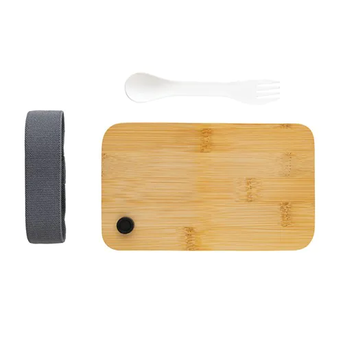 Boîte à lunch en rPP RCS et couvercle en bambou Boîte à lunch en rPP RCS et couvercle en bambou