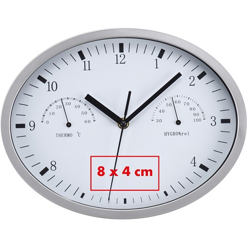 Reloj de pared con higrómetro, termómetro y sistema click Reloj de pared con higrómetro, termómetro y sistema click