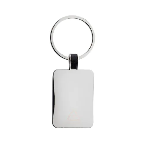 RCS recycled zinc alloy rectangle keyring