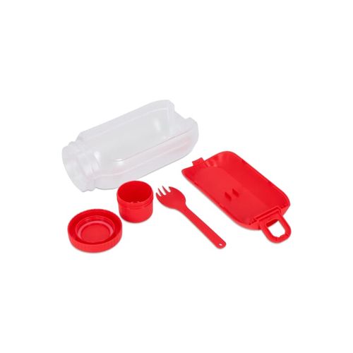 All-in-One Lunch Bowl Container with Sauce Compartment & Spoon-fork