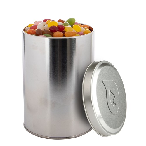 Large tin 1,3 liter with embossing Large tin 1,3 liter with embossing