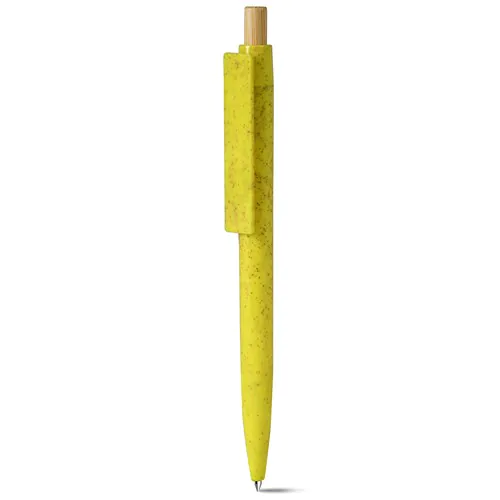 BALLPOINT PEN WITH BLUE REFILL IN WHEAT STRAW+ABS AND BAMBOO