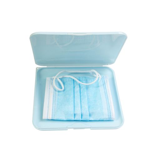 PP mask holder case with antibacterial treatment. ISO 22196