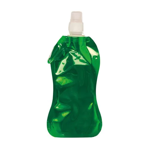 Gourde en PE/PET repliable (480ml), avec mousqueton (27 cm de haut pour 10,5 cm de largeur Gourde en PE/PET repliable (480ml), avec mousqueton (27 cm de haut pour 10,5 cm de largeur