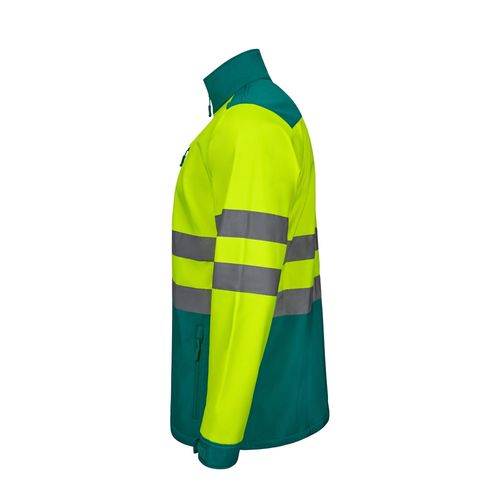 VL HESTIA LARGE. Two-tone soft shell jacket (280g/m²), with fleece lining and TPU membrane, in polyester (96%) and elastane (4%)