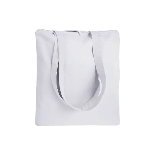 220 g/m2 cotton shopping bag, long handles, zip closure