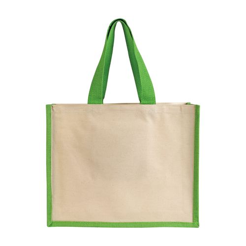 Bolsa con fuelle de yute y lona Bolsa con fuelle de yute y lona