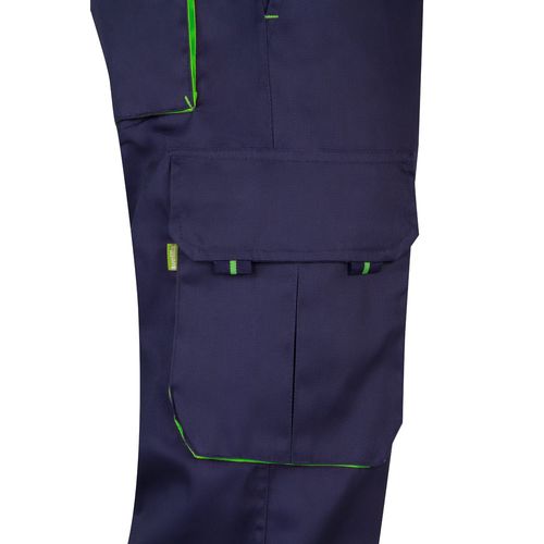 VL HYPNOS. Pantalón de sarga multibolsillos bicolor (200g/m²), en algodón (35%) y poliéster (65%)