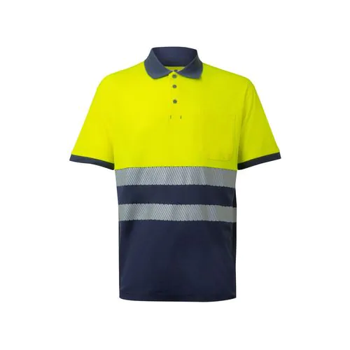VL ACHELOUS. Polo bicolore piqué (150g/m²) con maniche corte, in cotone (55%) e poliestere (45%)