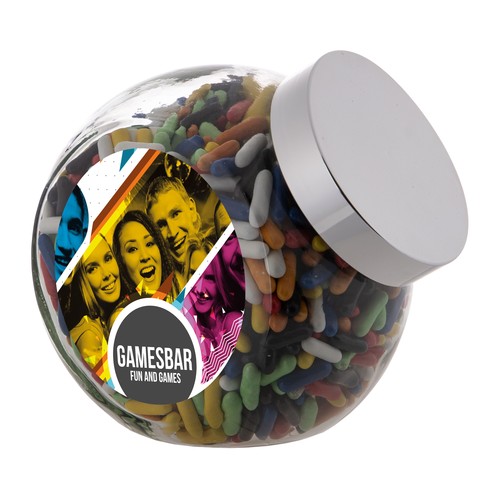 Bocal en verre de 2 litres, rempli de bonbons Bocal en verre de 2 litres, rempli de bonbons