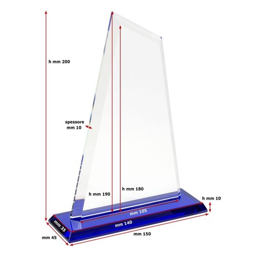 VERRE TRANSPARENT ET BLEU 190X120X10MM VERRE TRANSPARENT ET BLEU 190X120X10MM