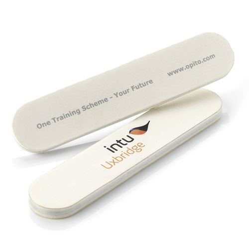 White Foam Backed Emery Board/Nail File (10cm)