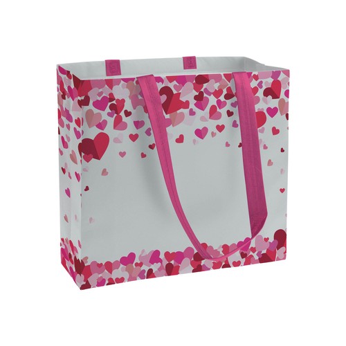 Shopper en TNT laminé, hanses longues et soufflet avec impression à théme Shopper en TNT laminé, hanses longues et soufflet avec impression à théme